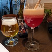 Beer and apple juice at Vegehop in Zagreb