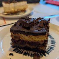 Chocolate cherry cake at Vegehop in Zagreb