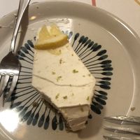 A delightfully light and creamy cheesecake, partially eaten!  at Vegehop in Zagreb