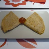 Pancakes with dried fruit cream ( marmelade )  at Vegehop in Zagreb