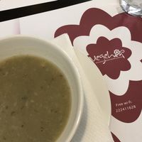 Leek soup at Vegehop in Zagreb