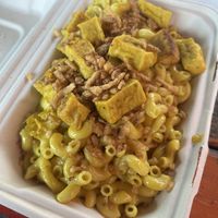 Vegan mac with tofu addon  at Spoons - Food Cart in Portland