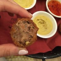 Vegan bitterballen to dip in mustard! at Café Het Gegeven Paard in Utrecht