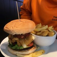 Burger & chips  at The Grizzly Vegan  in Southend-on-sea