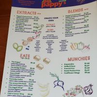 Menu!! at Pappy's Juice Bar in Hawthorne