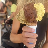 Cremino pistacchio, zafferano, cioccolato   at Bar Gelateria Duomo in L Aquila