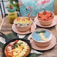 Smoothie bowls , vegan waffles  at Eat Greens Cafe in Phuket