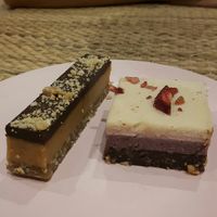 Peanut butter bar & strawberry cream cake at Eat Greens Cafe in Phuket