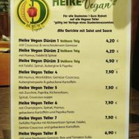 The vegan menu at Dürüm Kebab Haus in Dresden