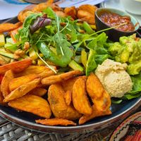 Veganopolis met chilisaus at Cafe Einstein in Ulm