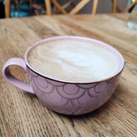 Chai latte with oats milk at Sweet Bakery in Gothenburg