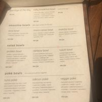 The English menus  at The Bowls in Prague