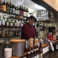 Yakumido Curry with the owner at Yakumido Curry & Rice in Osaka