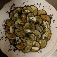 fried zucchini, mint and garlic. at Mamma Peppino in Alkmaar