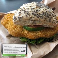 Vegan Schnitzel Chia Roll / cheap and tasty at backWERK - Alexanderplatz Station in Berlin
