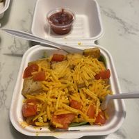 The vegan potato brekkie bowl to go. Came in a pretty small container  at Inner Bean Cafe in Augusta