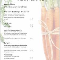 Vegan Menu at The Living Cafe in Maidstone