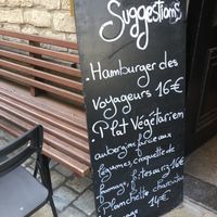Blackboard outside   at Le Cercle Des Voyageurs in Brussels