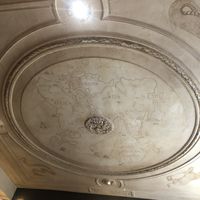 Old map on ceiling   at Le Cercle Des Voyageurs in Brussels