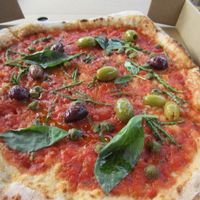 Blood Drive pizza at Young Vegans Pizza Shop in London