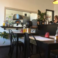 The inside of the Young Vegans restaurant. at Young Vegans Pizza Shop in London