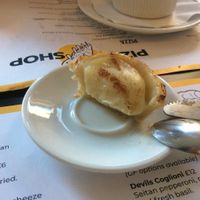 The delightful Portugese custard tart. at Young Vegans Pizza Shop in London