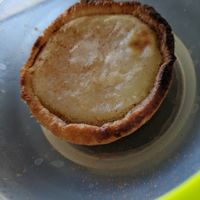 Portuguese tart at Young Vegans Pizza Shop in London