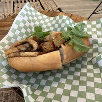 Tofu mushroom banh mi   at Rustle & Still in Toronto