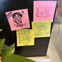 Cheerful Post-it Notes ☺️  at Rustle & Still in Toronto