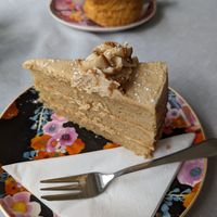 Biscoff cake at Teacup Tearoom in Mevagissey