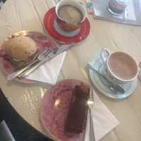 coffee, Bruschetta Brötchen, hot chocolate and chocolate tart at Isabella Glutenfreie Patisserie - Oberkassel in Dusseldorf