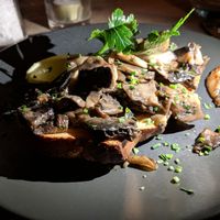 Vegan garlic mushrooms on toast at Ego Mediterranean in Crewe