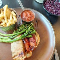 Roasted vegetable wellington with a side of spiced red cabbage at Y Sgwar in Porthmadog