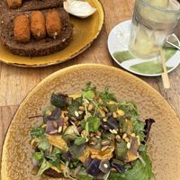 Hummus sandwich and vegan “kroketten"  at Kaap Noord in De Cocksdorp