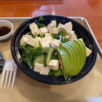 Vegetable bowl with sauce on the sidee  at Bolicious in Tulsa