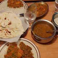 Tandoori Roti, Naan, Mixed Vegetable Curry, Daal Maharani at Red Fort Cuisine Of India in St George