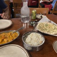 Vegan korma, rice, and garlic naan  at Red Fort Cuisine Of India in St George