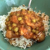Mushroom pea carrot dish   at Red Fort Cuisine Of India in St George