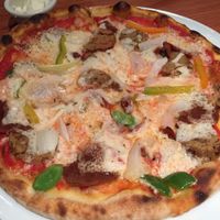 Vegan sausage and pepperoni pizza at Il Fornello in Ajax