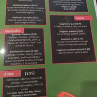 Menú at Piachela in Queretaro