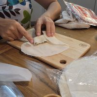 How to fold a springroll at Lua's Kitchen in Ho Chi Minh City