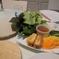 Goi cuon (summer rolls) and peanut dip. at Lua's Kitchen in Ho Chi Minh City