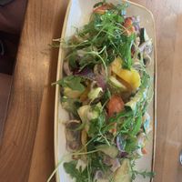 Vegan hummus ravioli   at Villa Lido in Klagenfurt