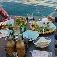 two vegan pizzas at Villa Lido in Klagenfurt