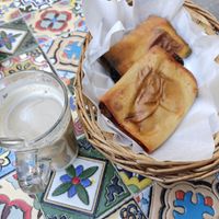 Savoury Vegan Pastries & Soya Latte Macchiato at Crema & Cioccolato in Siracusa