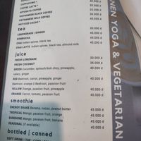 Menu at Annen Vegetarian & Yoga in Da Nang
