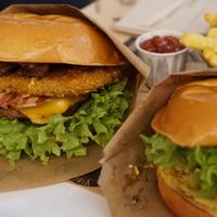 Meaty burger and the beyond one at VINCENT - East Side Mall in Berlin