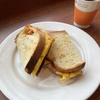 Vegan breakfast sandwich   at Wild Flour in Banff