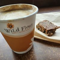 Partially eaten wild seed bar at Wild Flour in Banff