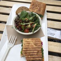 Vegan sandwich, salad and cookie! Delicious  at Wild Flour in Banff